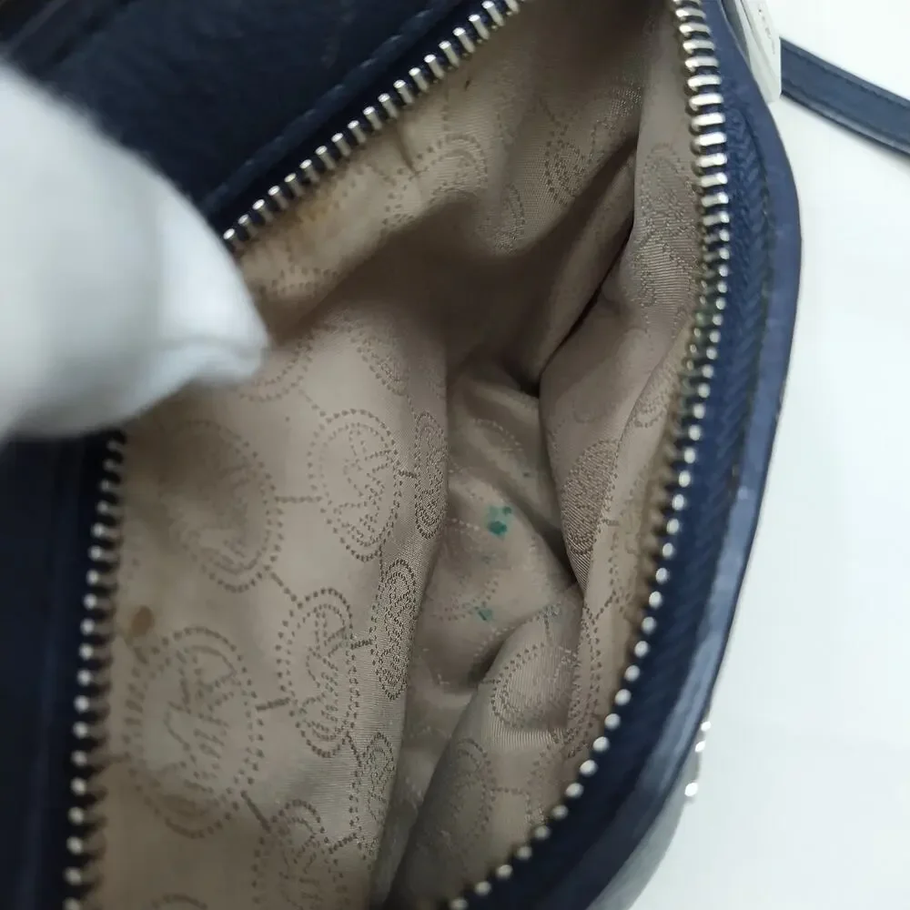 Michael Kors Blue Leather Zipper Closure Crossbody Bag